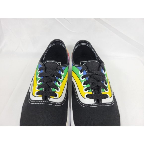 Vans Authentic Striped Shoes Sneakers Size Womens 8.5 Youth 7Y Black 500714 - Picture 8 of 11